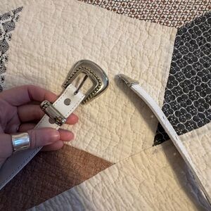 Nine West Cream Leather Belt